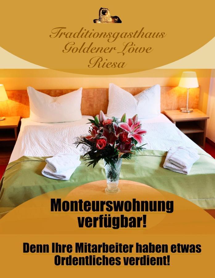 Traditionsgasthaus Goldener Loewe Riesa Restaurant & Pension Exterior photo